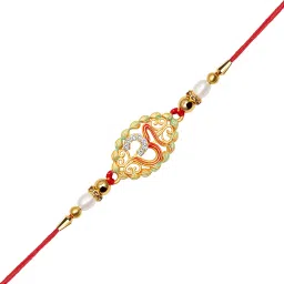 Designer KSRAKHI008 Gold Rakhi Set-28