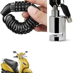 1 Helmet Lock, 1 Stainless Steel Heavy Duty Disc Brake Lock Combo-image-2