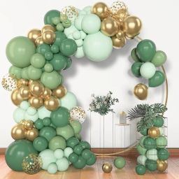 Solid Olive green balloon garland kit with confetti balloon Balloon-image-3