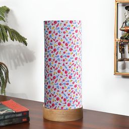 Devansh White Printed Wooden Contemporary Table Lamp-20