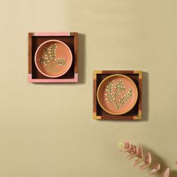 AAKRITI ART CREATIONS Brown 2 Pieces Printed Wall paintings-45