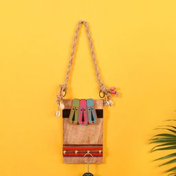 AAKRITI ART CREATIONS Brown TIKI Face Key Hanger-image-13