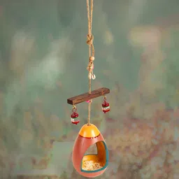 AAKRITI ART CREATIONS Yellow & Orange Hanging Bird Feeder-11