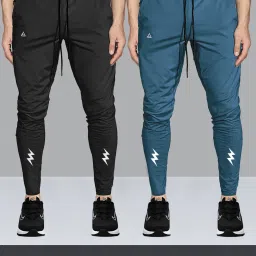Pack of 2 Men Self Design Multicolor Track Pants-image-22