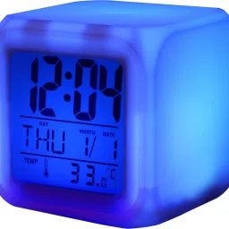 wallace glow color change led alarm clock calendar temperature desktop digital clocks table backlight light decoration Digital Multicolor Clock image 2