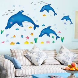 Jaamso Royals Blue Printed Self-Adhesive Water Proof Wall Sticker-image-81
