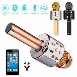 DK HOME Singing Mike Advance Handheld for All Smart Phones | Wireless Multi-Function Bluetooth Karaoke Mic with Microphone Speaker image 2