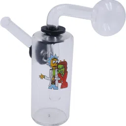 5 Inch Mini Burner Printed Transparent Glass Smoking Beer Bong Funnel-6