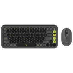 logitech POP Icon Wireless Keyboard & Mouse Combo (400DPI, Made with Recycled Plastic, Graphite and Green)-27
