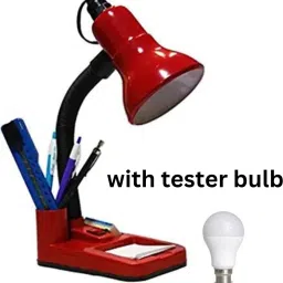 222 With (TESTER RED) Adjustable (Lustrous RED) Table Lamp (30 cm, RED) Table Lamp-24