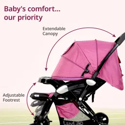 luvlap Galaxy Stroller/Pram, Extra Large Seating Space, Easy Fold, Baby/Kids, 0-3 years Stroller image 2