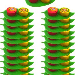 Thamboolam Set (21 pcs)- Fancy Leaf Thamboolam Combo Plastic Decorative Platter-19