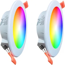 Maxa 10-Watts 7-in-1 Multicolour Round Led Conceal Down Light Pack of 2 Ceiling Light Ceiling Lamp-5