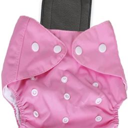 Small Cloth Button Diaper Combo - 1 diaper pink with black insert-17