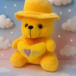 yellow cap teddy medium size - 17 cm-image-91