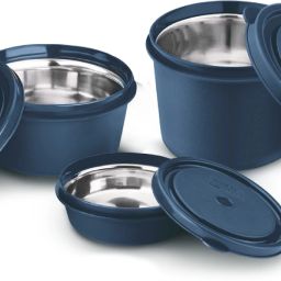 Stainless Steel Microwave Safe Containers with Lids Lunch Box, 3 Containers Lunch Box-image-51