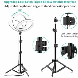 Wrapo Remote Dimmable 3-Modes LED Ring Light with Tabletop Stand with Ball-Head for Making up Youtube Videos Ring Flash image 4