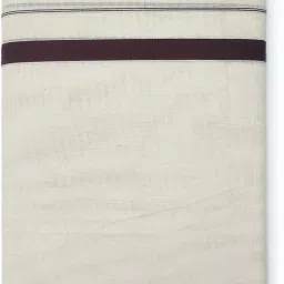 Vairavaa Tex 100% Cotton Kerala Mundu With Attractive ½'Inch Dark Maroon Border 4.00'Meter Striped Men Dhoti-10