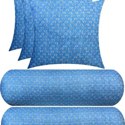 gkm 3 Cushion And 2 Microfibre Floral Bolster Pack of 5-picture-0