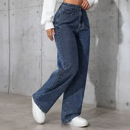 crazeis Women Boyfriend High Rise Dark Blue Jeans-picture-8