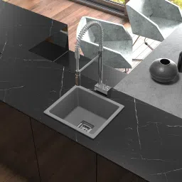 Quartz Sink - 21 x 18 x 8.5 In, 10mm Thickness - Heavy - Duty Premium Quality 21X18GREY Top Mount-image-14