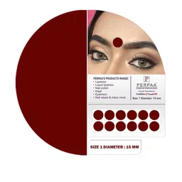 PERPAA Set Of 4 Dark Maroon Bindi Flaps & Power Stay Non Transfer Lipstick-5ml-Maroon image 2