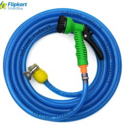 15 Meter (49 feet) Braided Blue (Diameter :½’’,0.5 inch,12 mm) Flexible Pipe : Water Tap Adapter, 7 Pattern Spray Gun and PVC Braided Blue Hose Pipe-picture-4