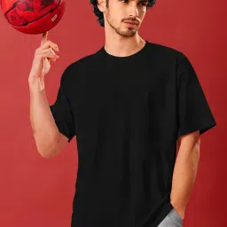 Men Solid Round Neck Cotton Blend Black T-Shirt-picture-10