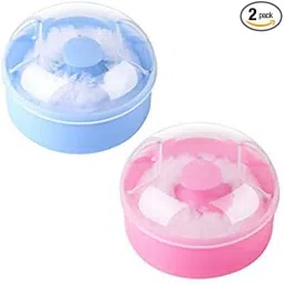 Powder Box Case With Puff Pack Of 2 Pcs With Multi-Colour ( Cotton Fuff )-image-58