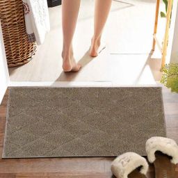 pano Brown Solid MicroFibre 15x10 Inches Antiskid Bath Mats-picture-24