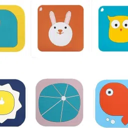 6 Pcs Creative Cartoon Non-Slip Insulation, Thick Heat Proof-Resistant Coaster Silicone Trivet-12