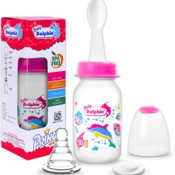 Prince 2 in 1 Baby Feeding Bottle with Spoon |Anti-Colic| BPA Free, 3m+, Fish - 125 ml-image-75