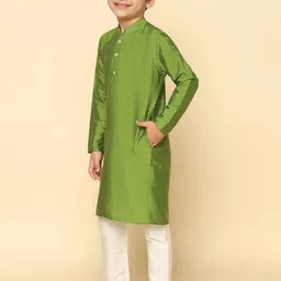 KISAH Boys Mandarin Collar Kurta with Pyjamas image 2