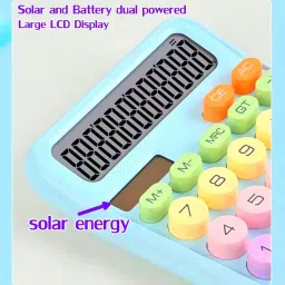 calia Colorful Candy Mechanical Calculator | Large LCD Display Big Round Button Great for Everyday Life and Basic Office School, Business, Work Basic Calculator image 2