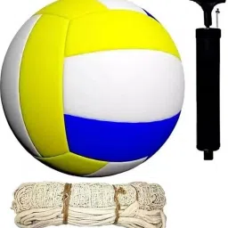 CLASSIC 11 AND NYLON NET BLACK WITH AIR PUMP Volleyball Kit-9
