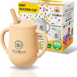 Silicone Baby Sippy Straw Cup with Easy Grip Handles for Training Toddlers- 100 % Silicone - Food Grade-37