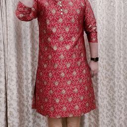 Men Jacquard Kurta Churidar Set-image-34