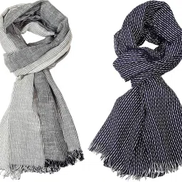Self Design Pure Cotton Men Multicolor Stole-image-8