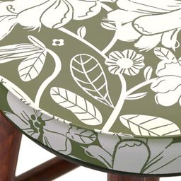 Chumbak Grey & White Printed Round Ottomans image 4