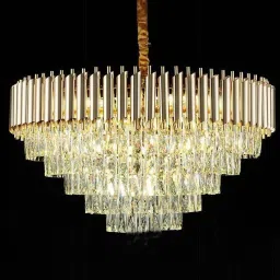 600MM Gold K9 Crystal Pendant Chandelier Ceiling Lights Hanging - Warm White Chandelier Ceiling Lamp-image-37
