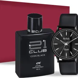 Analog Slim Watch with CFS Perfume Combo Box for Mens, Gift for Brother, Husband Silicone Gift Box-25