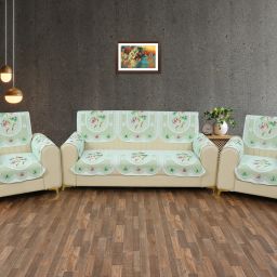 Polycotton Floral 3+1+1 Seater Sofa Cover-image-25