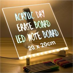 3D Acrylic Writing Board with 12 Pen,LED Rewritable Acrylic Message Board Night Lamp-6