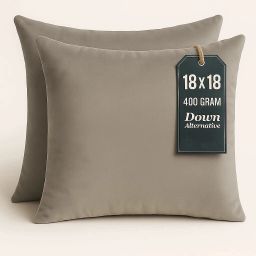 Pack of 2 Cushion Pillows| Ideal for Sofa, Bed & Living Room| 18x18 Inches Microfibre Solid Cushion Pack of 2-image-64
