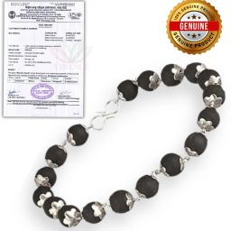 Wood Beads Silver Coated Bracelet-image-1