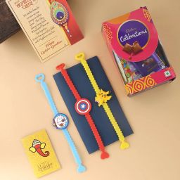 Kids Rakhi Chocolate Gift for Brother Boy, Rakhi Set of 3 Assorted Gift Box-image-27