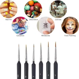 krytone 6PCS Paint Brushes Set for Fine Detailing Round Pointed Tip(Tip-000,00,0,1,2,3) image 4