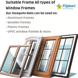 Polyester Infants Washable Flipkart SmartBuy Magnetic Window Mosquito Net 4x5 Feet Mosquito Net image 4