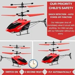 gupta enterprises Remote Control Helicopter Toy with Hand Sensor-3D Light & Safety Sensor for kids image 3