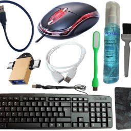 ANJO Wired Keyboard & Mouse-Pad-USB Hub 3.0-3in1 Cleaner-2in1 OTG-Ext Cable-LED Combo Set-11